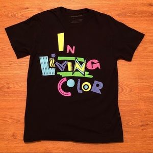 Imaginary Brand “In Living Color” Black Tee. Size Medium.